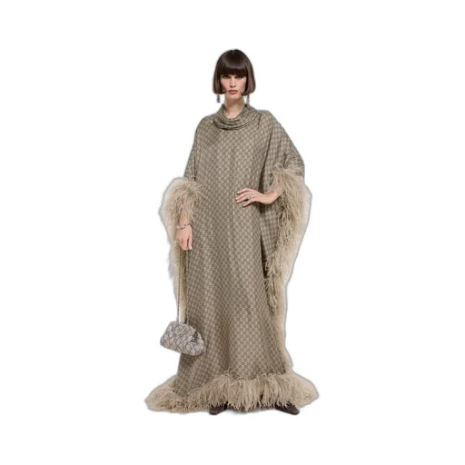 Printed Silk Twill Long Dress