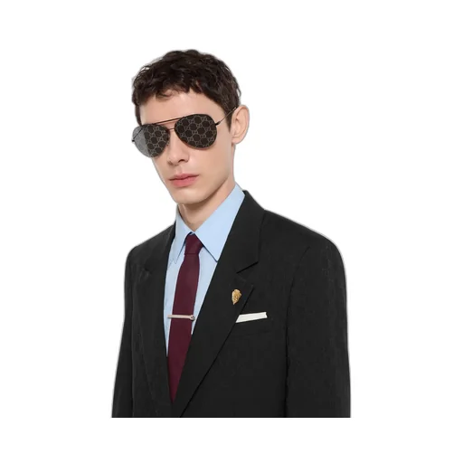 Gg Cotton Silk Pocket Square