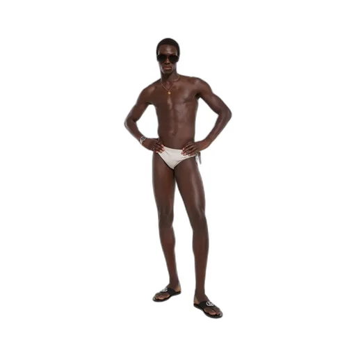 Stretch Jersey Swim Briefs With Knot