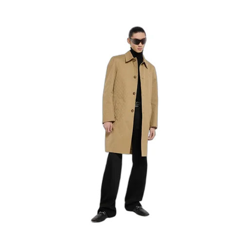Gg Cotton Gabardine Coat