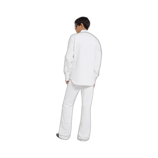 Cotton Denim Pants With Horsebit Detail