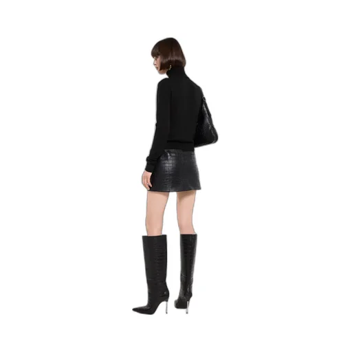 Knit Wool Turtleneck With Embroidery