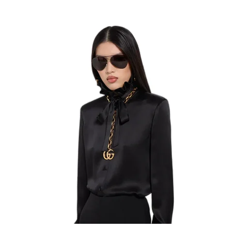 Silk Satin Shirt With Bow