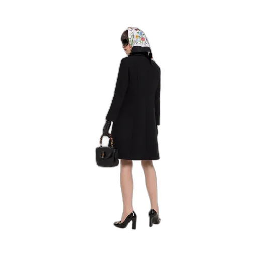 Wool Natté Coat With Double G Button