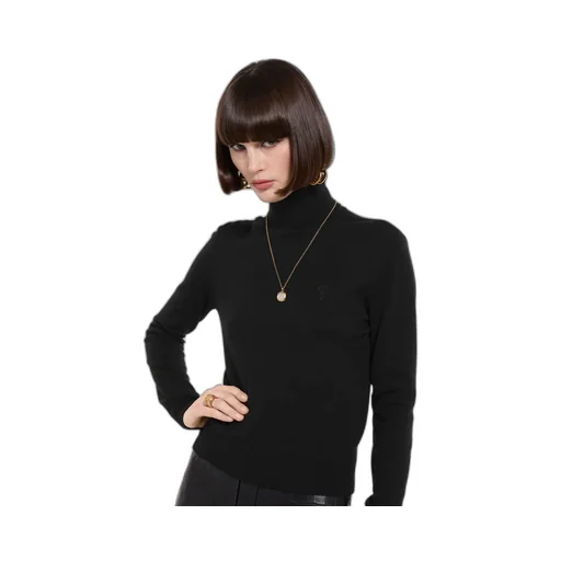 Knit Wool Turtleneck With Embroidery