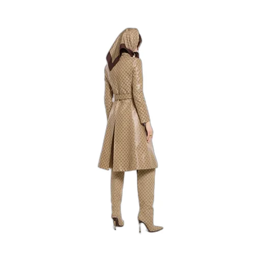 Coated Gg Cotton Canvas Fabric Coat