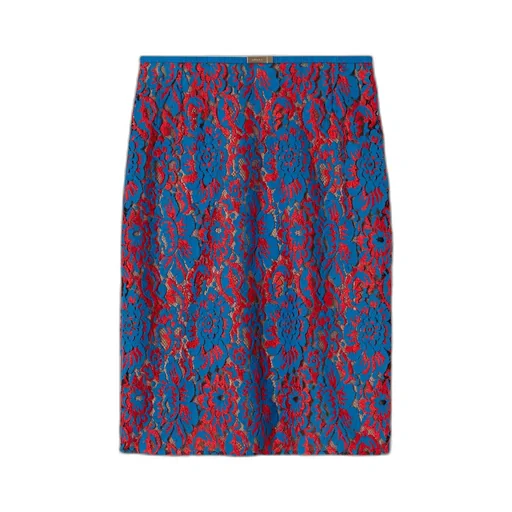 Floral Lace Wool Skirt
