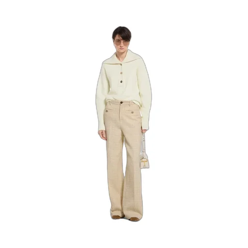 Check Cotton Tweed Trousers