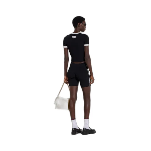 Ribbed T-Shirt With Intarsia