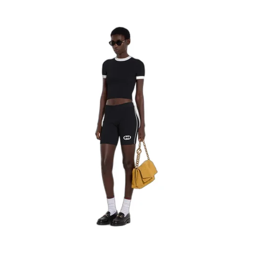 Ribbed T-Shirt With Intarsia