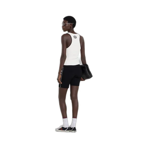 Ribbed Tank Top With Intarsia