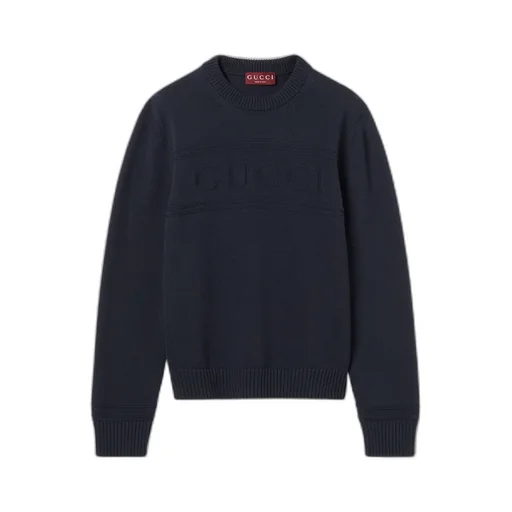 Knit Cotton Wool Jumper With Intarsia
