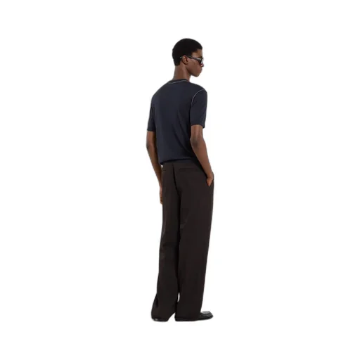 Knit Silk Linen T-Shirt With Intarsia