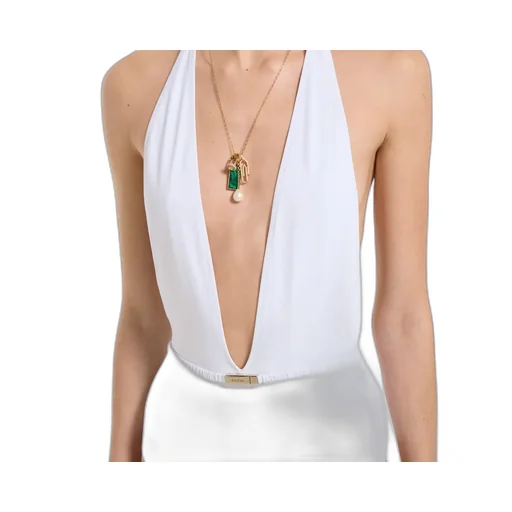 Jersey Bodysuit With Metal Tag