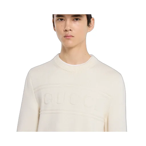 Knit Cotton Wool Jumper With Intarsia