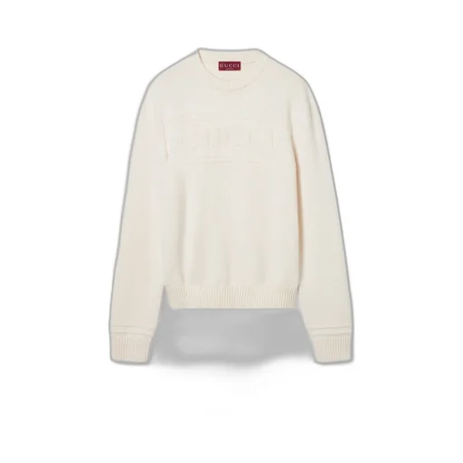 Knit Cotton Wool Jumper With Intarsia