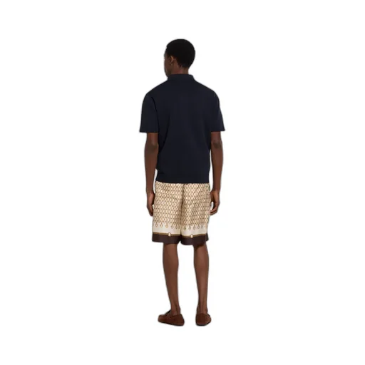 Silk Cotton Polo Shirt With Embroidery