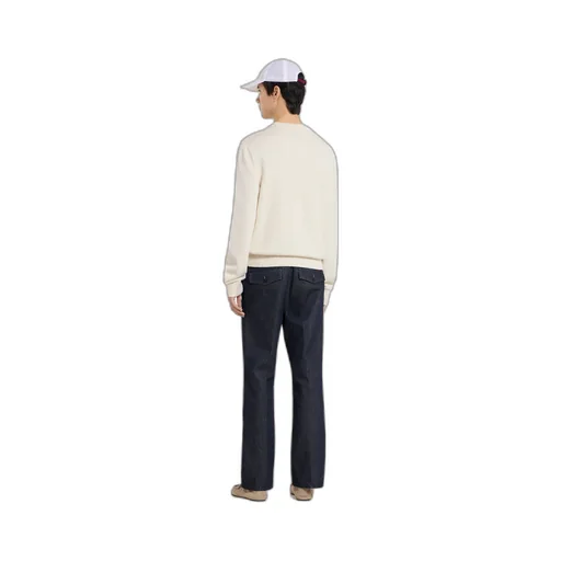 Knit Cotton Wool Jumper With Intarsia