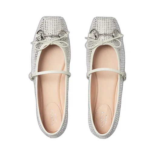 Crystal Gucci Horsebit Ballet Flat