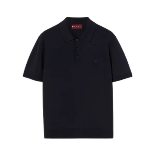 Silk Cotton Polo Shirt With Embroidery
