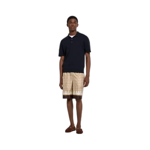 Silk Cotton Polo Shirt With Embroidery