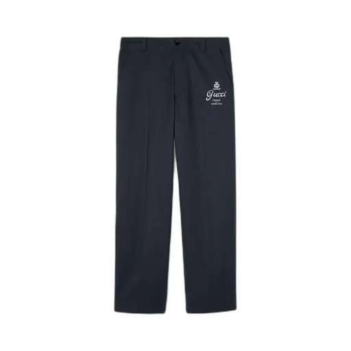 Cotton Twill Trousers With Print