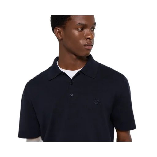 Silk Cotton Polo Shirt With Embroidery