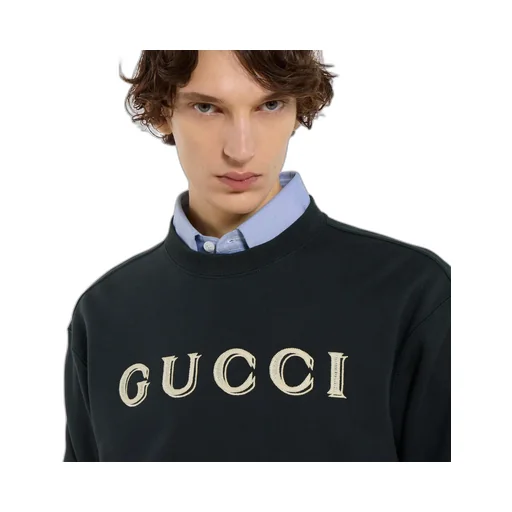 Cotton Jersey Sweatshirt With Embroidery