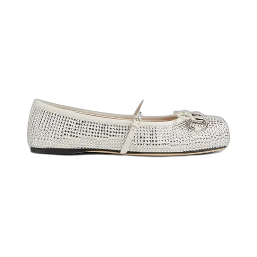 Crystal Gucci Horsebit Ballet Flat