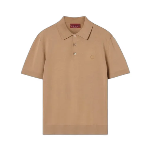 Silk Cotton Polo Shirt With Embroidery