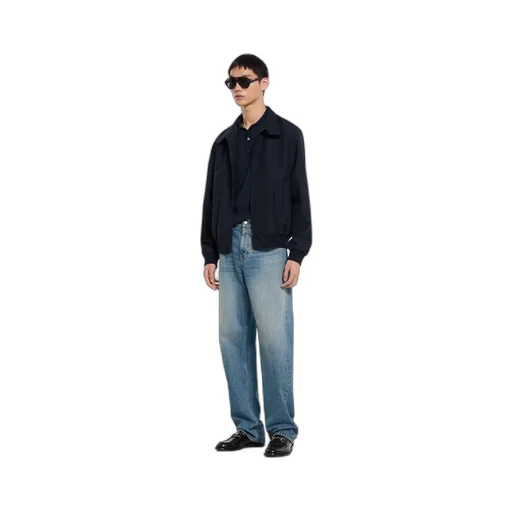 Wool Twill Zip Jacket With Logo Detail
