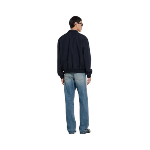 Wool Twill Zip Jacket With Logo Detail
