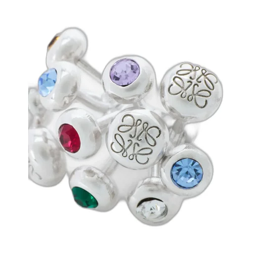 Push Pin Earrings In Sterling Silver And Crystals