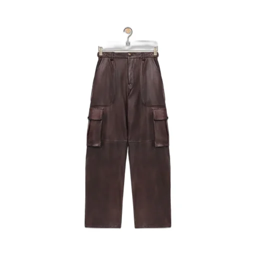 Cargo Trousers In Nappa Lambskin And Cotton