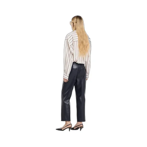 Shiny Leather Trousers With Horsebit