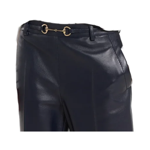 Shiny Leather Trousers With Horsebit