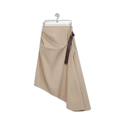Belted Skirt In Cotton And Silk