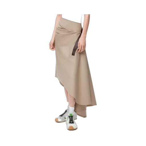 Belted Skirt In Cotton And Silk