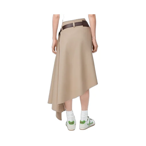 Belted Skirt In Cotton And Silk