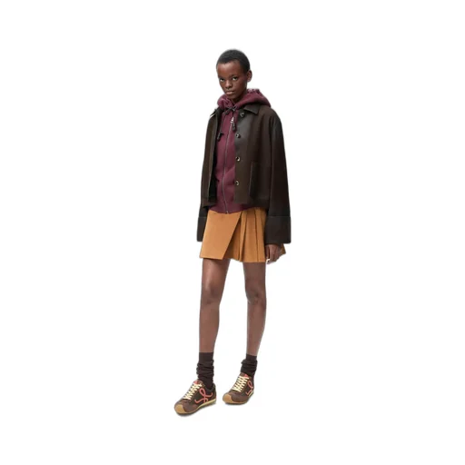 Turn-Up Jacket In Suede Lambskin