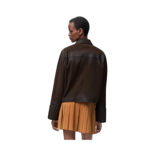 Turn-Up Jacket In Suede Lambskin