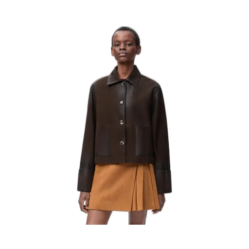 Turn-Up Jacket In Suede Lambskin
