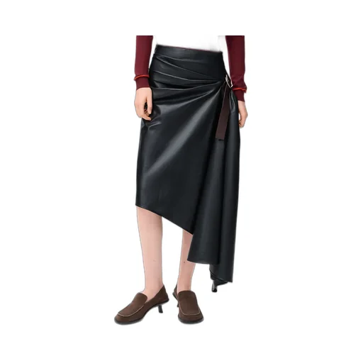 Belted Skirt In Nappa Lambskin