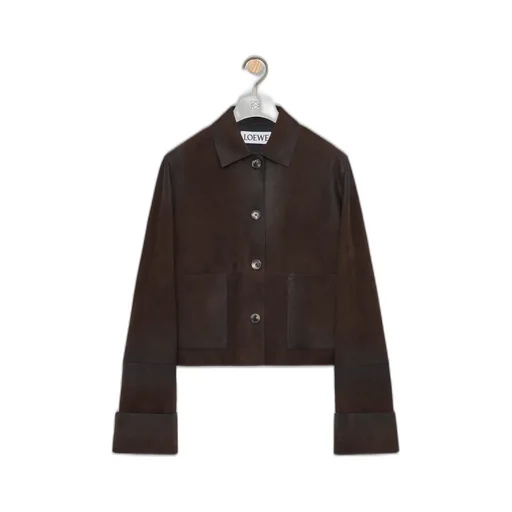 Turn-Up Jacket In Suede Lambskin
