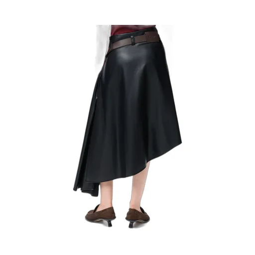 Belted Skirt In Nappa Lambskin