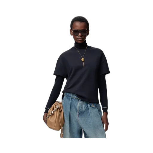 Asymmetric T-Shirt In Cotton Blend