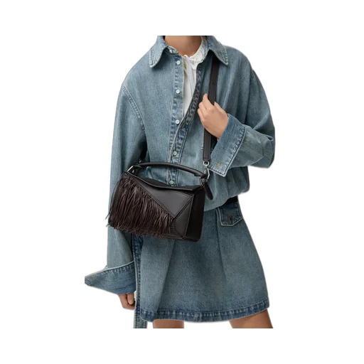 Fringe Small Puzzle Bag In Classic Calfskin