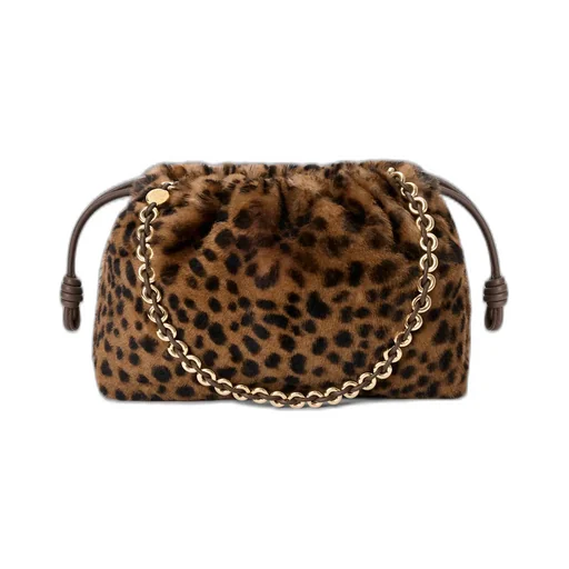 Medium Flamenco Purse In Printed Shearling