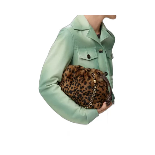 Medium Flamenco Purse In Printed Shearling