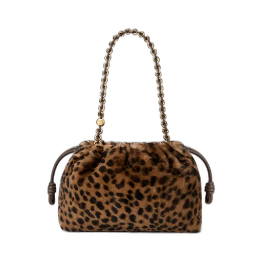 Medium Flamenco Purse In Printed Shearling